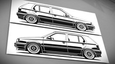 Golf MK3 Aufkleber Silhouette Golf MK3 tuning Sticker Silhouette Schwarz 2x neu