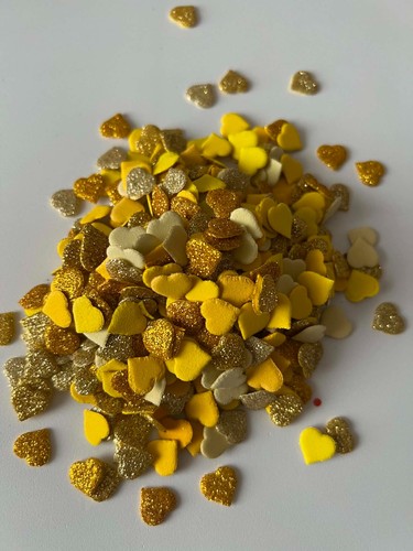 Moosgummi herz glitzer gold - glitzer,