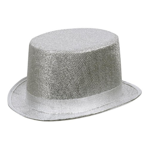 Zylinder hut glitzer silber - hut,