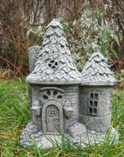 Gartenfigur Feenhaus Haus Feengarten Fee Elfe Figur Garten massiv Steinfigur 