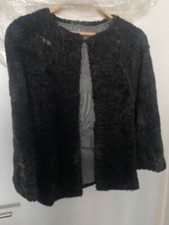 PERSIANER CAPE PELZJACKE, ECHT PELZ BOLERO, PERSIAN LAMB CAPE, Größe 36/38, S/M 