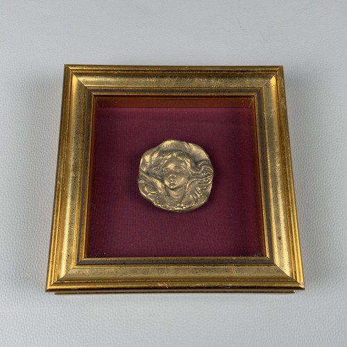 Bronzerelief skulpturbild - bronzerelief,