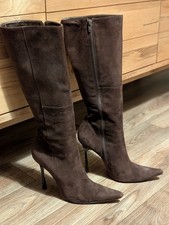 Fuss Italy High Heel Stiletto Leder Stiefel Mega Spitz Vero Cuoio Luxus 39