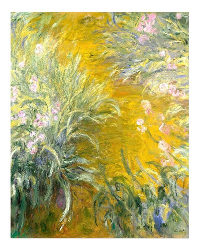Monet gartenszene wandkunst - gartenszene,