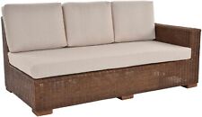 Moderne Recamiere Vermont Rattanliege Sofa Armlehne mit Polster (Vintage Braun)