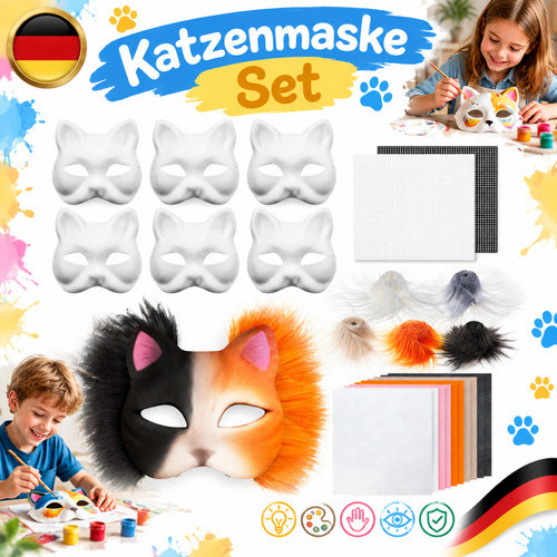 Katzenmaske unbemalt stück - katzenmaske,