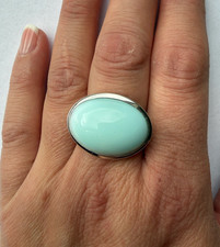 925 Silber Ring Gr. 60 Aqua
