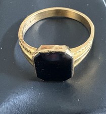 18k Herrenring Goldring Onyx 750er Gelbgold Siegelring