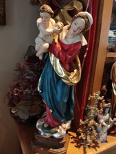 Madonna mit Jesuskind Holz handgeschnitzt Bayern gold silber Maria Heiligenfigur