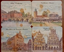 4 Bierdeckel, Germania Brauerei, Münster  (fleckig)