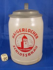Alter Bierkrug HAIGERLOCHER SCHLOSSBRÄU 0,5L. Brauerei Krug Zinndeckel selten
