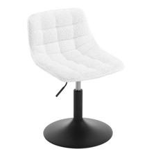 Schminkhocker höhenverstellbar Sitzhocker Chenille 360° drehbar Weiß hb408ws-1