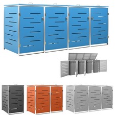 Mülltonnenbox für 1 - 4 Tonnen Edelstahl Mülltonnenverkleidung Garten Müll box