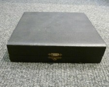 Kleiner, schwarzer Besteckkasten Besteckkoffer für 12 Kaffeelöffel / Kuchengabel