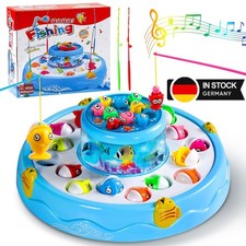 Angelspiel Magnetisch ab 2–3 Jahre, Kinderspielzeug mit 26 Fischen & 4 Angeln
