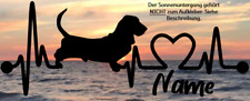 Aufkleber Hund Basset Hount Herzschlaglinie Wohnwagen, Auto