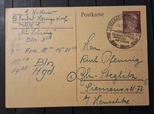Postkarte Deutsches Reich 1944 Briefmarke Hitler Stempel Seebad Heringsdorf 