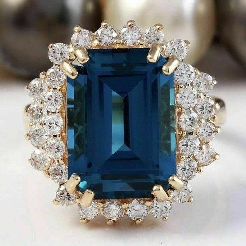 6kt blau saphir ring diamant - saphir,