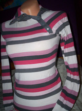 "fishbone" Pullover mit Knopfleiste, gestreift, gepflegt Gr. S/34/36