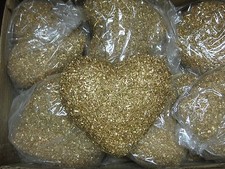 12x Weihnachstdeko Baumschmuck Herz gold 11x9,5cm Türdeko Sonderposten Posten