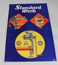 C9/ altes Reklame Plakat , Fleischwolf + Butterfass Standard Werk - 42,5x29 /196