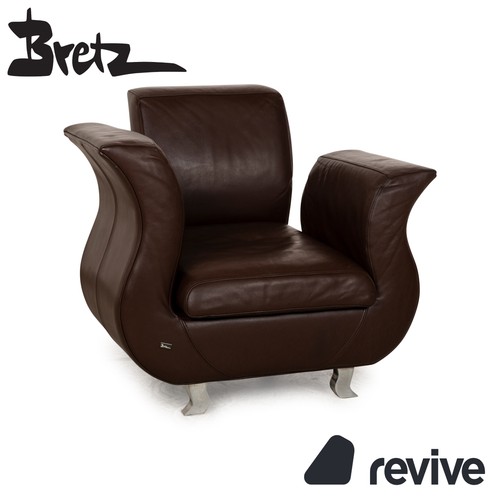 Bretz moon leder sessel - moon, braun
