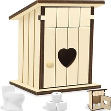 Wichtel Toilette,Wichtel Toilettenhäuschen Holz,Miniatur Toilette, Puppenhaus...