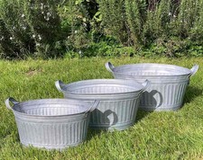 Zink Blumentopf Oval Zinkwanne