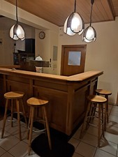 Verk. schöne Schanktheke kompl. mit Kühlung, Schanksäule und massiver Holzverkle