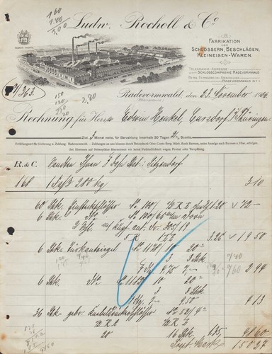 Radevormwald rechnung 1906 - rechnung,