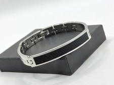 Herren FOSSIL Edelstahl Armband silber schwarz modern Gliederarmband Schmuck