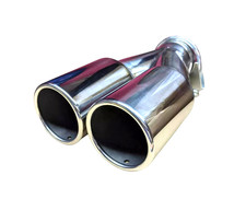 Edelstahl Doppelrohr Auspuffblende Endrohr Auspuff Blende Sportauspuff Edelstahl