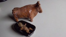 2 große Krippen-Figuren: Rind
