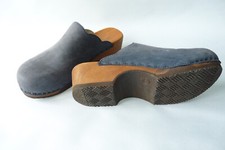 Woody Damen Emma Clogs velour 39 graublau