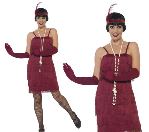 Smiffys burgundy flapper - smiffys,