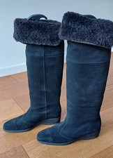 Damen Stiefel Schwarz Größe 38, Lammfell