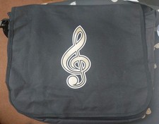 Noten Tasche Notentasche Musik Design Violinschlüssel Tragriemen  schwarz