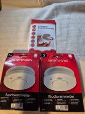 2 x Rauchwarnmelder Brandmelder und Universal Magnethalterung Neu nie Gebraucht 