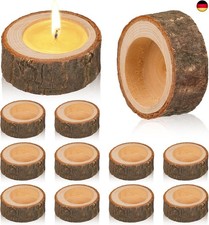 12 Stück Teelichthalter Holz, Kerzenhalter aus Holz Votivkerzenhalter, 