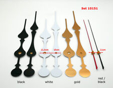 Funkuhrwerk DCF leise mit Zeiger-Set lang schwarz weiß gold Uhrzeiger lautlos