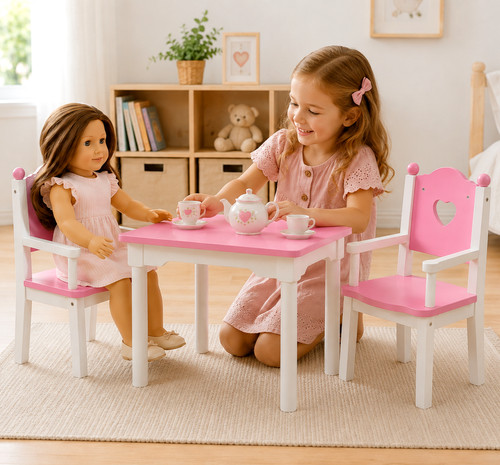 Rosa holz puppentisch - rosa,