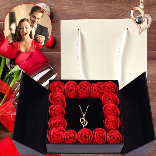 Ewige rosenbox mit - mit, halskette