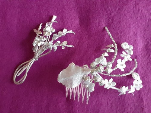 Set brauthaarschmuck vintage - set,