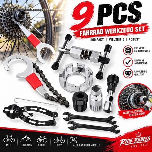 Tlg fahrrad werkzeug set - 9-tlg,