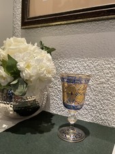 Vintage Kelchglas Emaile Blau