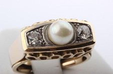 Ring Perle Diamanten