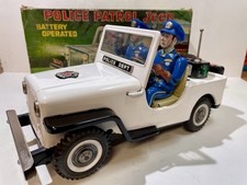 T.N. Nomura Police Patrol Jeep – Blech, Spielzeug, Original, voll funktionsfähig