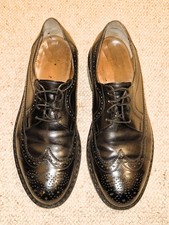 Halbschuhe Herren, Dinkelacker, elegante, schwarze Brogues, Grösse 12 (EU 46) 
