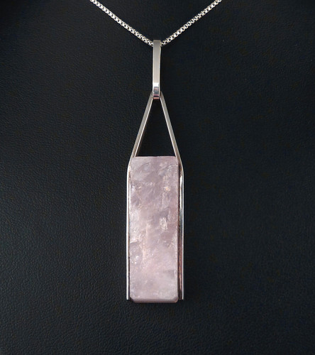 Großer rosenquarz anhänger - großer,