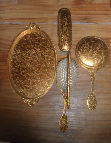 Vintage frisierset tlg gold - vintage, 5-tlg